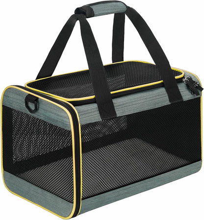 Large Size Soft-Sided Mesh Travel Pet Carrier Airline Approved up to 25 Pounds