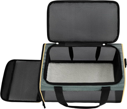 Large Size Soft-Sided Mesh Travel Pet Carrier Airline Approved up to 25 Pounds