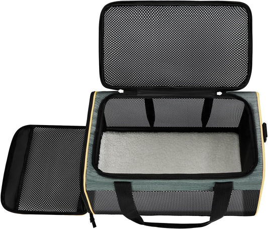 Large Size Soft-Sided Mesh Travel Pet Carrier Airline Approved up to 25 Pounds